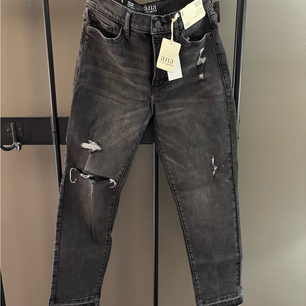 a.n.a Distressed Black Women Jeans High Rise